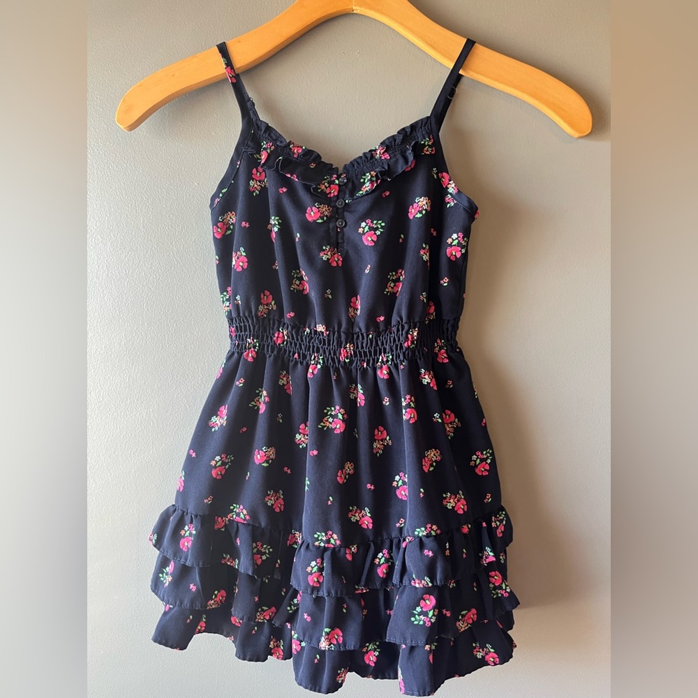 Girl’s Navy Blue Floral Dress
